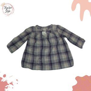 Bonpoint Girls striped purple blue blouse Size 8